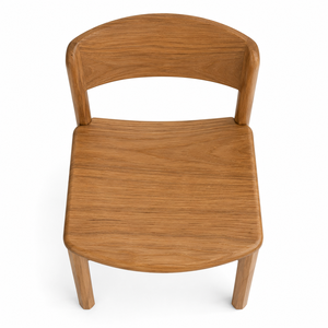 Chaise de salle à manger contemporaine en teck massif, écologique, avec dossier sculpté en forme d'arche, pour la maison, le bureau, l'hôtel, l'appartement, le parc, la villa - Product Image 4