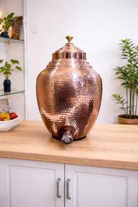 Dispensador de bebidas de cobre martillado de gran venta con tapa y grifo, servidor de bebidas de capacidad media hecho a mano - Product Image 4