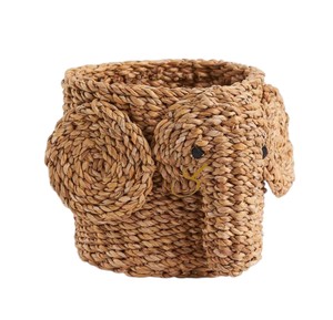 <b>Elephant</b> Water Hyacinth Storage Basket Woven Animal Shaped Toy Organizer Bin Cute Safari Nursery Room <b>Decor</b> - Product Image 3