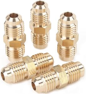 ข้อต่อทองเหลือง AOL สำหรับแก๊ส แบบ SAE 45 องศา หัวต่อแบบ Half-Union ขนาด 3/8" Flare X 3/8" Flare พร้อมหัวต่อแบบ Hex Nipple สำหรับระบบ HVAC รุ่น AOL-157 - Product Image 2
