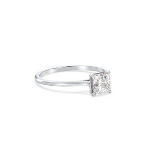Bagues REYES en argent sterling 925 certifié GRA, taille princesse, moissanite 0,9 carat, plaqué or blanc 14K, bijoux fins en gros - Product Image 3