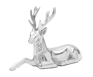 14.5x6.5x21.4cm Handmade Aluminium Deer Figurine Modern Design Eco-Friendly Durable <b>Christmas</b> Tabletop Decoration for Home - Product Image 3