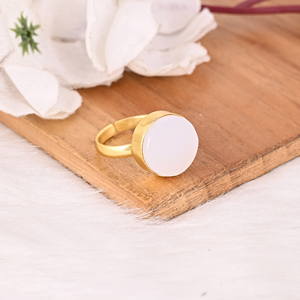 Natural White Onyx Gemstone Stylish <b>Ring</b> Handmade Jewelry for Women - Product Image 2