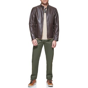 Men's Trendy Waterproof <b>Trucker</b> <b>Jacket</b> Rugged Denim Style with Polyester Wadding Breathable Genuine Leather <b>jacket</b> for men - Product Image 1