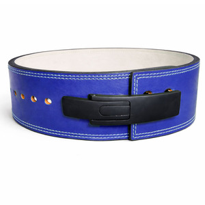 Ceinture de musculation en cuir de vache bleu Saar Industries, boucle réglable, soutien lombaire pour l'entraînement en force - Product Image 2