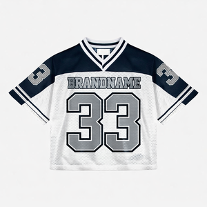 เสื้อเจอร์ซีย์ฟุตบอลแบบตาข่ายทรงบ็อกซี่ แขนสั้น โอเวอร์ไซส์  แบบใหม่  สามารถปรับแต่งได้  สำหรับทุกเพศ  เสื้อยืดแบบซับลิเมชั่น  เสื้อเจอร์ซีย์อเมริกันฟุตบอล  สำหรับธุรกิจ B2B สหรัฐอเมริกา - Product Image 3