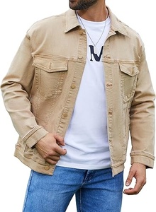 Denim Jacket With Rhinestone Decoration Turn-down Collar Single Breasted Casual Style Loose Fit Autumn Wear Unisex Regular - Product Image 6