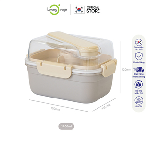 SB TECH BPA Free High Quality High Capacity Multi Salad <b>Lunch</b> <b>Box</b> Portable Reusable Rectangle 1400ml Microwavable 1 Compartment - Product Image 5