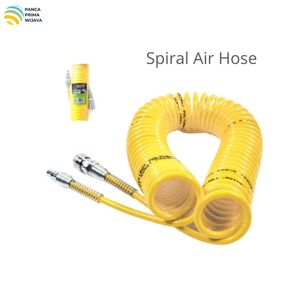 Tuyau d'air en PU de 9 m avec raccord rapide |   Tuyau flexible pour compresseur pneumatique spiralé, conduite d'air flexible 120 PSI pour usage industriel - Product Image 2