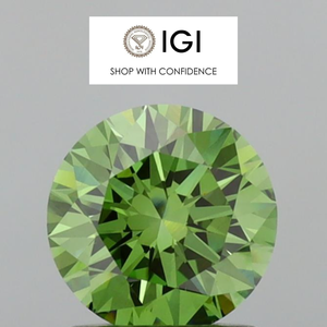 เพชรเม็ดเดี่ยวทรงกลมเจียระไนแบบบริลเลียนท์ สีเขียวสดใส คุณภาพสูง เกรด Type II A ขนาด 1 กะรัต 2 กะรัต 3 กะรัต เพชรเพาะเลี้ยงสำหรับทำเครื่องประดับ รับรองโดย IGI - Product Image 2
