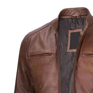 Último Diseño, Chaquetas de Cuero para Hombre, Simples, de Cuero Vacuno Marrón, Chaquetas de Cuero para Hombre de Invierno, MOQ Bajo, Precio Muy Económico 2026 - Product Image 4