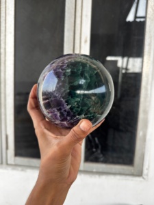 Esfera de fluorita natural pulida, bola de cristal para decoración del hogar, Feng Shui, sanación, venta al por mayor - Product Image 4