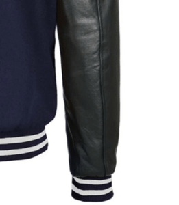 Vestes universitaires pour hommes et femmes, personnalisées, brodées, en laine avec manches en cuir, style baseball, pour équipes sportives - Product Image 3