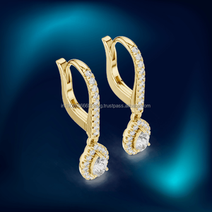 MiraBijou 10K Moissiante Estilo Vintage pendientes de perlas joyería elegante para mujer embalaje personalizado ofrecido - Product Image 3