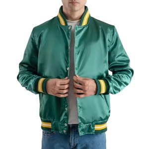 Blouson Bomber Homme en Satin, Motif Tendance, Haute Qualité, Fermeture Éclair, Col Montant, Vente en Gros - Product Image 1