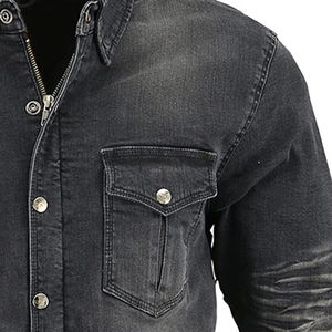 Nouvelle conception Chemises en jean décontractées à manches longues pour hommes Logo personnalisé Coton respirant Teint en fil pour l'automne - Product Image 6