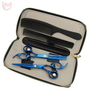 Kit de rasoir droit professionnel pour barbier, ciseaux de coupe et d'éclaircissement de cheveux tranchants, manche en acier, peigne de coiffure léger - Product Image 1