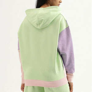 Sweat-shirt à capuche surdimensionné en molleton pour femme, imprimé personnalisé, couleur pastel unie, décontracté, pour l'hiver - Product Image 3