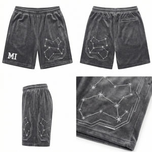 Pantalones Cortos Cargo Unisex de Moda, Terciopelo con Cristales, Estilo Urbano, Cintura Elástica Premium, Transpirables, de Secado Rápido, Marca Maluza Industries - Product Image 6