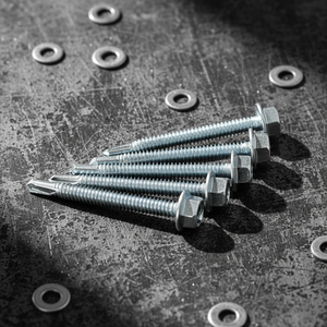 Vis autoperceuses à tête hexagonale de qualité supérieure (métriques/pouces) zinguées classe 8, robustes, résistantes à la corrosion, à filetage profond et grossier - Product Image 1