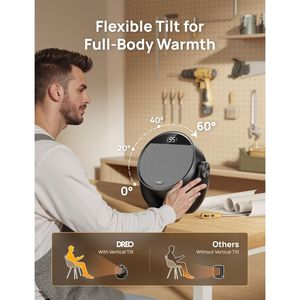 Calentador Eléctrico Portátil de 1500W, Inclinación Ajustable de 60 Grados, Termostato de 10.5 pies/s, 8 Funciones de Seguridad para Uso en Interiores - Product Image 3