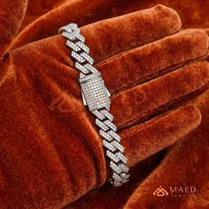 Pulsera de Cadena Fina con Moissanita Plateada, Joyería de Lujo Estilo Nueva York, Regalo Elegante para Uso Diario - Product Image 2