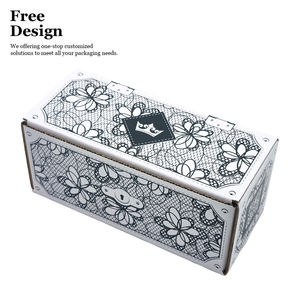 Monochrome <b>Floral</b> Subscription <b>Boxes</b> Custom White Cardboard - Product Image 1