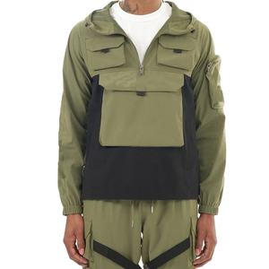 Chaqueta cortavientos impermeable de lona ligera con diseño personalizado OEM, plegable, con capucha y protección UV para hombre - Product Image 1