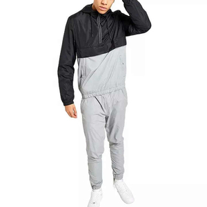 Custom Unisex Full <b>Zip</b> <b>Hooded</b> Tracksuit Set 2-Piece Tri-Color Pullover Windbreaker Jogger Pants Water-Resistant - Product Image 6
