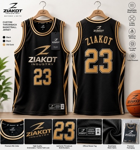 เสื้อบาสเก็ตบอลแขนกุดแบบมีสายรัดไหล่ ระบายอากาศได้ดี ผลิตโดย Ziakot Industry สำหรับทีมชาย พิมพ์ลายแบบ Sublimated  100% โพลีเอสเตอร์ พร้อมสกรีนชื่อทีมตามสั่ง - Product Image 3