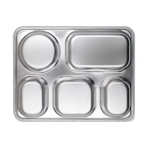 Plateau de service classique en acier inoxydable poli à 5 couches avec couvercle pour bureau et vaisselle - Product Image 4