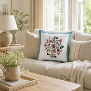 Hand Block Duck Cotton Cushion <b>Cover</b> Floral Bird Print Decorative <b>Sofa</b> Pillow <b>Cover</b> <b>for</b> Living Room Home Decor - Product Image 2
