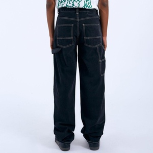 Jeans en denim délavé coupe ample hip-hop de haute qualité pour l'hiver, fabricant de vêtements en coton premium OEM ODM, marque privée - Product Image 3