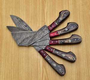 Ensemble de couteaux de chef THEWIZ CRAFTS de qualité supérieure en acier à haute teneur en carbone, 5 pièces, fabriqués à la main, manches ambidextres en os, finition polie - Product Image 5