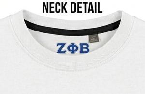 Camisetas Blancas para Hombre, Cuello Redondo, Lisas, con Bordado de Letras Griegas Zeta Phi Beta, Ropa de Fraternidad, Camisetas de Algodón para Verano - Product Image 5