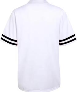 T-shirt blanc à manches courtes pour homme, col rond, avec bordure noire, coupe classique, décontracté, respirant, imprimé par sublimation, en coton tricoté - Product Image 2