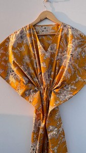 Top Quality Indian Manufacturer Beach <b>Kaftan</b> FreeSize 100% Cotton Hand Block Printed Beautiful Beach <b>Kaftans</b> Sale at Cheap Price - Product Image 2