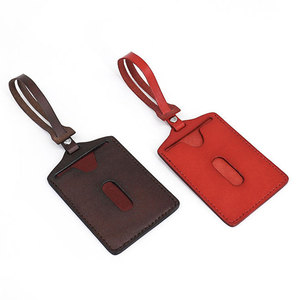 Custom Luxury Leather Durable Luggage <b>Tags</b> Genuine Leather Luxury Luggage Bag <b>Tag</b> for <b>Suitcases</b> - Product Image 1