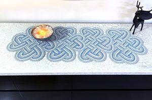 Handmade Blue Beaded Glass Bead Rectangle Table Runner & Decorative Placemat <b>Mosaic</b> Pattern for Dining Table-Sami Handicrafts - Product Image 5