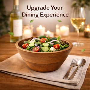 KHATI HOUSE Artisan Harvest Bowl | Premium Wooden Serving Essential for Salads Fruits and Snacks - Product Image 4