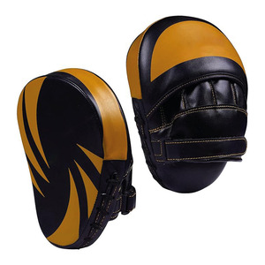 Mejores manoplas de entrenamiento de boxeo de cuero genuino, almohadillas de enfoque con gancho y almohadilla de enfoque curva para MMA con patrón impreso para protección - Product Image 4