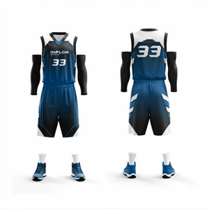 Conjunto de Uniforme de Baloncesto - Nombre y Número Personalizados, 100% Poliéster, Secado Rápido, Transpirable, Camisetas de Equipo con Impresión por Transferencia de Calor - Product Image 4