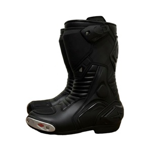 Chaussures de moto Shenra à embout d'acier, en cuir véritable, avec fermeture éclair, semelle antidérapante, maille respirante, hauteur genou, durables pour la ville - Product Image 3