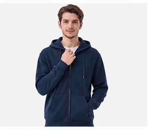 Sweat-shirt à capuche zippé intégral pour homme, en molleton uni, veste décontractée streetwear, personnalisable avec logo, vente en gros, vêtements OEM - Product Image 4