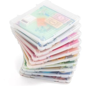 Lot de 10 boîtes de rangement portables en plastique pour jeux de société et loisirs créatifs avec couvercle à fermeture à clipser pour puzzles, magazines, etc. - Product Image 1