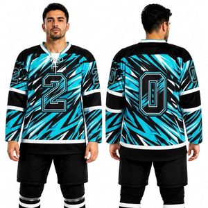 Elegantes camisetas de hockey sobre hielo con efecto mármol dorado, profesionales, de 190 g/m², antipilling, para sublimación. - Product Image 5