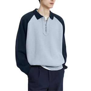 <b>Men's</b> Oversized Knitted Half Zip Sweater Solid Color Raglan Sleeve Turn-down Collar Casual Autumn Top - Product Image 3