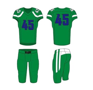 Maillot de football vert imprimé adulte en gros personnalisé uniforme de football américain à manches courtes noir respirant pour hommes - Product Image 5