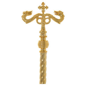 Excelente cruz de iglesia de latón con crucifijo de los Cuatro Evangelistas en acabado dorado para el hogar, altar de iglesia o decoración de oración, ideal como regalo. - Product Image 4