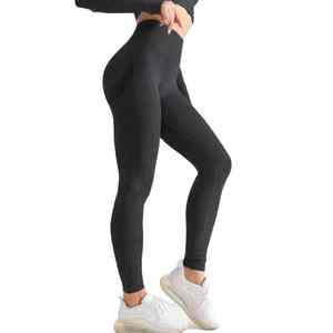 Leggings de Yoga OEM Personalizados de Cintura Alta Sin Costuras para Mujer, de Secado Rápido, con Efecto Push-Up y Compresión, para Gimnasio y Fitness - Product Image 1